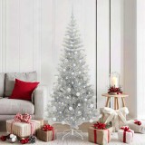 VidaXL Brad de Crăciun cu 300 LED cu suport Argintiu 180 cm PET 3396677