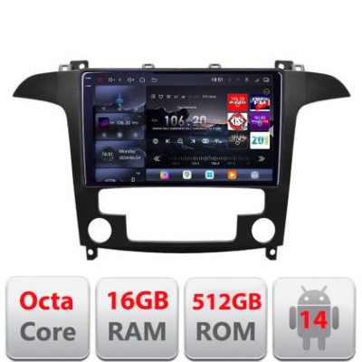 Navigatie Ford S-Max 2008-2012 Edotec Kit-003 8 core QLED 2K 16+512 360 Android Waze USB Navigatie Internet Youtube Radio CarStore Technology foto