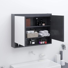 vidaXL Dulap de baie cu oglindă, gri, 80x15x60 cm, MDF 331534