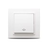 Intrerupator Sonerie Zena Alb, 10A, IP20, 220-240V, Incastrat, Surub, Gama Zena