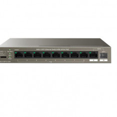Tenda switch TEG1110PF-8-102W, 9GE+1SFP Ethernet Switch, 8-Port PoE, interfata: 8 * 10/100/1000 Mbps Base-T Ethernet ports (Data/Power), 1 * 10/100/10