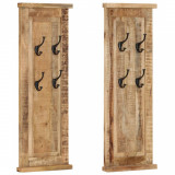 VidaXL Cuiere de haine, 2 buc., 38x100 cm, lemn masiv de mango
