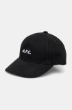 A.P.C. șapcă de baseball din bumbac casquette charlie culoarea negru, cu imprimeu, COHFK.M24069