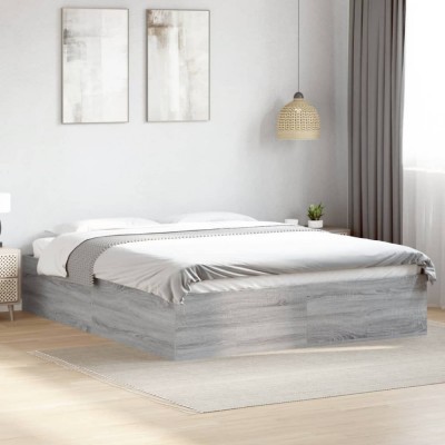 vidaXL Cadru de pat, gri sonoma, 160x200 cm, lemn prelucrat 3281005 foto