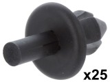 Diblu negru Romix Poliamidă 8mm Fixare prin apasare 25 buc.