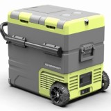Frigider + congelator 45L bicameral pe roți - pentru plajă sau camping cu baterie proprie și alimentare 12-24/220V, cu congelare -20&deg;C