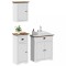 vidaXL Set de mobilier de baie 3 piese lemn masiv de pin alb și maro 3307648