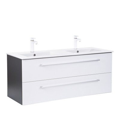 Dulap inferior Vario Clam 120 cu lavoar antracit-alb foto