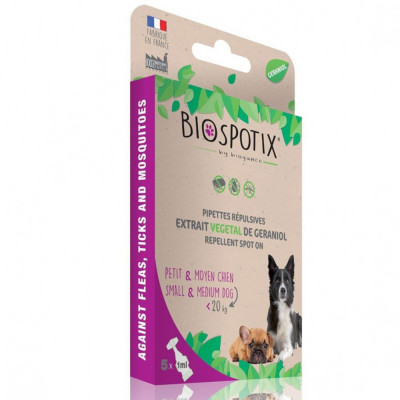 BIOGANCE Biospotix Dog spot-on S-M cu efect repelent 5 x 1 ml (up to 20 kg) foto