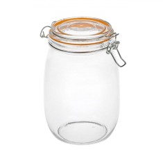 Borcan Sticlă, Model Standard, Capac Siguranta Silicon, Capacitate 750ml, Transparent