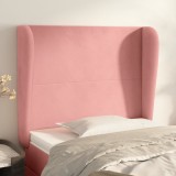 vidaXL Tăblie de pat cu aripioare, roz, 83x23x118/128 cm, catifea