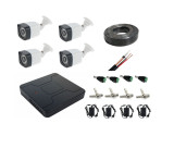 Cumpara ieftin Kit 4 camere supraveghere Full HD, Exterior + DVR + Cablu + Sursa + Mufe/Conectori
