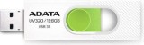 MEMORIE USB ADATA 128 GB, USB 3.1, retractabila, carcasa plastic, alb/ verde, &amp;quot;AUV320-128G-RWHGN&amp;quot; (timbru verde 0.03 lei)