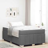 vidaXL Cadru de pat cu saltea Gri &icirc;nchis 120 x 200 cm țesătură