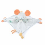 Cumpara ieftin Marioneta Doudou - soricel de plus cu paturica, 30 cm, alb