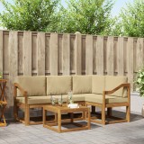 vidaXL Set de canapele de exterior cu pernă 5 pcs Natural și Bej 3366376