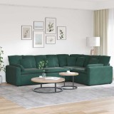 VidaXL Canapea modulară cu perne, verde &icirc;nchis, catifea