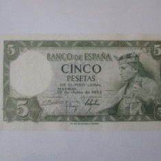 Spania 5 Pesetas 1954 in stare foarte buna