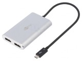 Adaptor USB 3.0 DisplayPort Dual 0.45m Negru/Alb, Goobay