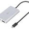 Adaptor USB 3.0 DisplayPort Dual 0.45m Negru/Alb
