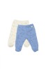 Set 2 pantalonasi cu botosei Printed, BabyCosy, 50% modal+50% bumbac, Ecru/Lavanda (Marime: 3-6 Luni)