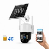 Camera Supraveghere 4G &amp; Wi-Fi Premium &ndash; Panou Solar, 3MP, Acumulator 8000mAh, PTZ 355&deg;, Tracking Persoane, Audio Bidirectional, Vedere Nocturna Color