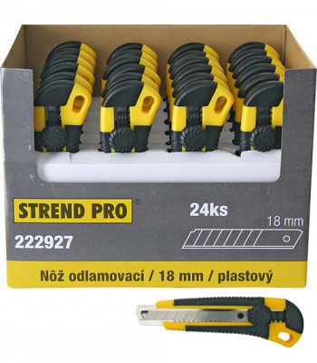 Cuțit Strend Pro UKBOX-85, 18 mm, plastic, Sellbox 24 buc. foto