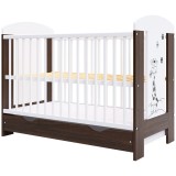 Cumpara ieftin Patut copii din lemn Hubners Calisto Girafa 120x60 cm maro cu sertar