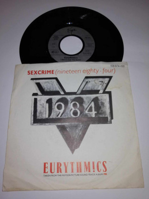 Eurythmics Sexcrime Virgin 1984 Ger single vinil vinyl 7&amp;rdquo; VG+ foto