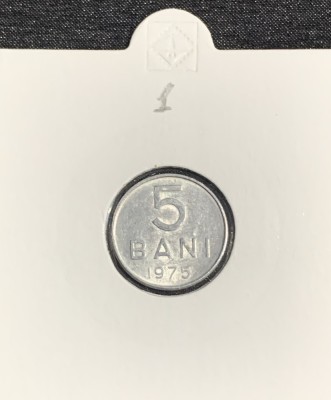 Moneda 5 bani 1975 foto