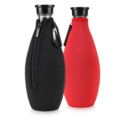Set 2 Huse Cooler Jacket pentru sticle SodaStream, Kwmobile, Negru/Rosu, Neopren, 55883.01 foto