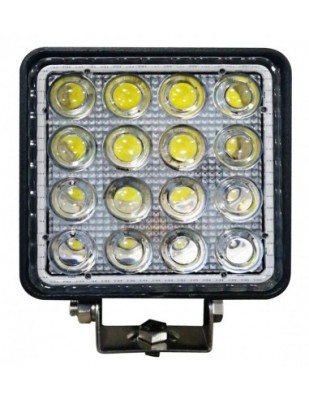 Proiector LED Auto Offroad 4D cu Angel Eyes 48W/12V-24V, 3520 Lumeni, Patrat, Spot Beam 30 Grade foto