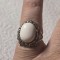 Inel vintage argint cu opal alb