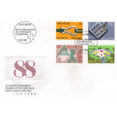 Elvetia 1988 - aniversari 2, serie pe FDC
