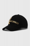 Just Cavalli șapcă de baseball din bumbac culoarea negru, cu imprimeu