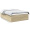 vidaXL Cadru de pat, stejar sonoma, 135x190 cm, lemn prelucrat