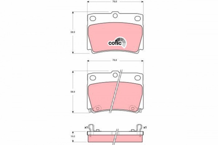 TRW GDB3239 COTEC set placute frana,frana disc