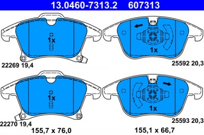 ATE 13.0460-7313.2 set placute frana,frana disc foto