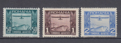 ROMANIA 1931 TIMBRUL AVIATIEI AVION SERIE MNH foto