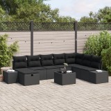 Gossi set canapea gradina 9 piese cu perne negre din poliratan