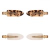 Clame Păr, Model Fildes, Set 4 Bucăți, Maro și Alb, Lungime 6cm, Oem