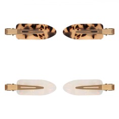 Clame de păr, Set 2 buc, Maro și Fildeș, 6cm și 4cm, CMCLASS