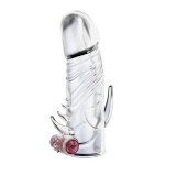 Manson Penis Vibrator Extensie 2cm TPR Transparent 13cm Oduleuri Striatii