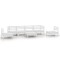 Set mobilier de gradina, 7 piese, alb, lemn masiv de pin