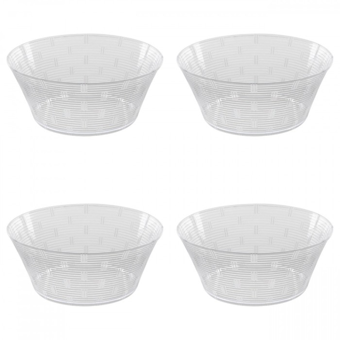 Set boluri, 4 piese, 3.42 l, Plastic, Transparent