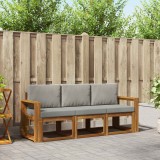 vidaXL Set de canapele de exterior 3 pcs Gri natural și deschis 3365944