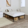 Cadru Pat Metalic Gossi, Negru, 120x200 cm, Robust, Suport Saltea, Spatiu Depozitare