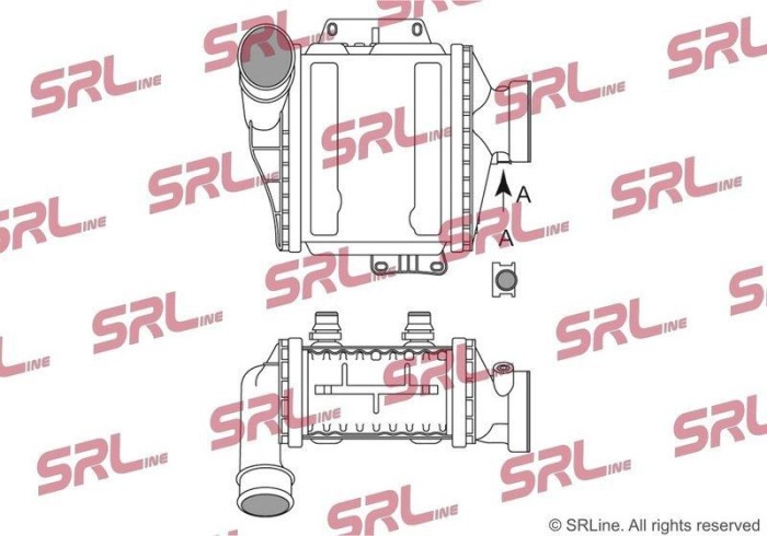 Intercooler Mercedes Clasa C, Glc-Class, motor: 2.0 cdi, 2.1 CDI, intercooler - racire apa, 135x176x80, SRLine, Aluminiu/ Plastic brazat, 6510900114;