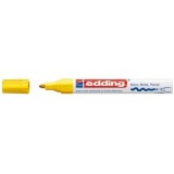 Marker permanent Edding 750, cu vopsea, corp metalic, alb, varf rotund, 2-4 mm, galben