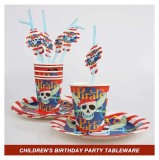 Set 30 piese vesela pentru petrecere cu tematica pirati, hartie, multicolor